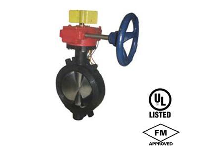 Válvula de mariposa tipo Wafer con interruptor de seguridad UL FM